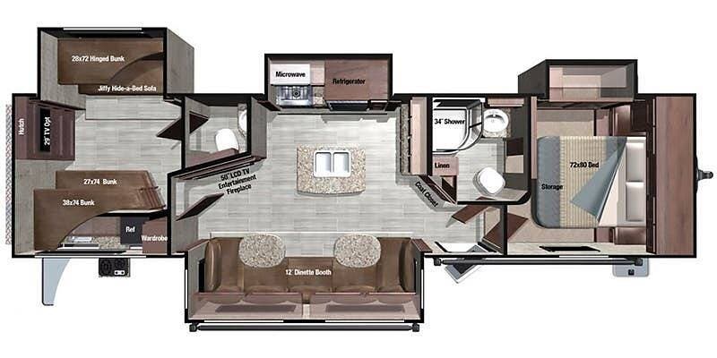 Call now about this 2017 Open Range Roamer 328BHS! 2017 Open Range Roamer 328BHS - Used Travel Trailer For Sale by Pop RVs in Lantana, Florida features Air Conditioning, Slideout, Leveling Jacks, Awning