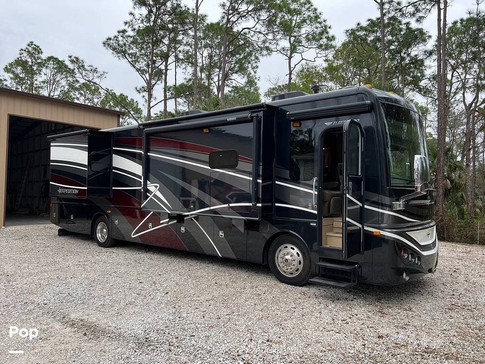 Call now about this 2015 Fleetwood Expedition 38K! 2015 Fleetwood Expedition 38K - Used Diesel Pusher For Sale by Pop RVs in Naples, Florida features Leveling Jacks, Awning, Generator, Slideout, Air Conditioning