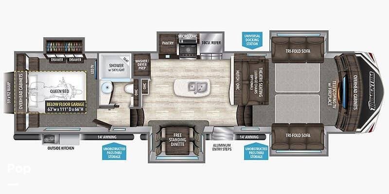 Call now about this 2017 Grand Design Momentum 376TH! 2017 Grand Design Momentum 376TH - Used Toy Hauler For Sale by Pop RVs in Cocoa, Florida features Awning, Generator, Air Conditioning, Slideout, Leveling Jacks