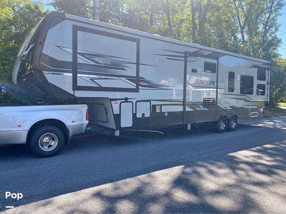 Contact us now about this 2019 Keystone Raptor 355TS! 2019 Raptor 355TS by Keystone from Pop RVs in Westbrook, Maine