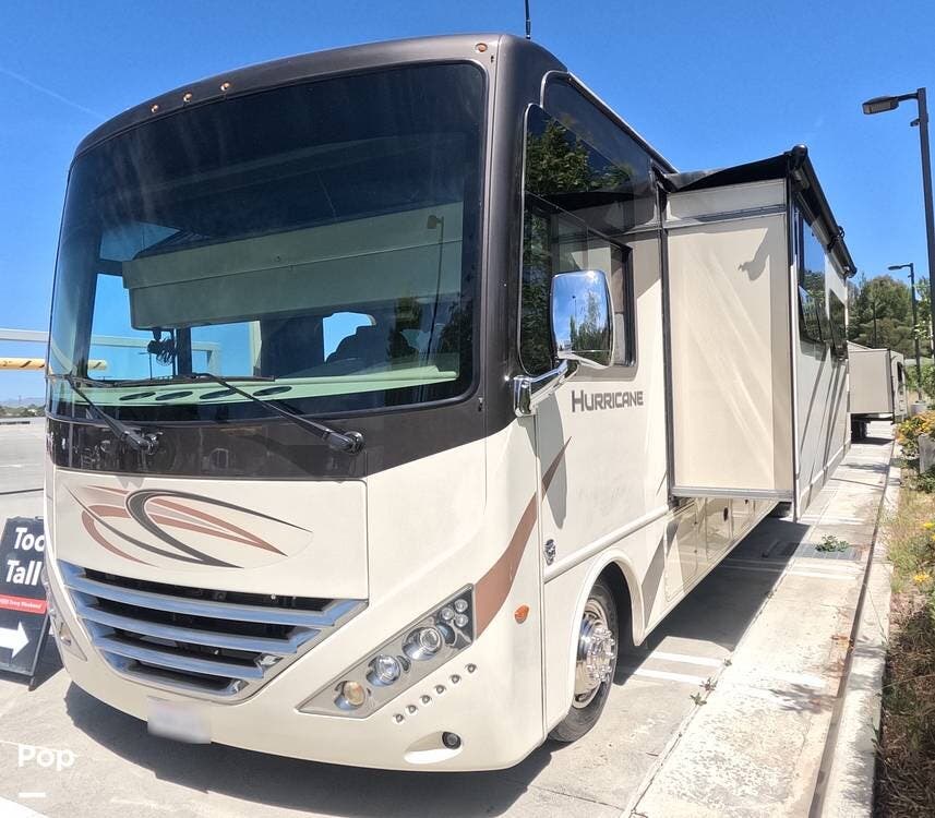 Call now about this 2019 Thor Motor Coach Hurricane 35M! 2019 Thor Motor Coach Hurricane 35M - Used Class A For Sale by Pop RVs in Santa Clarita, California features Air Conditioning, Generator, Slideout, Leveling Jacks, Awning