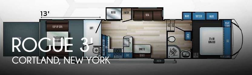 Email now about this 2023 Forest River Rogue Armored 371A13! Used 2023 Forest River Rogue Armored 371A13 available in Cortland, New York