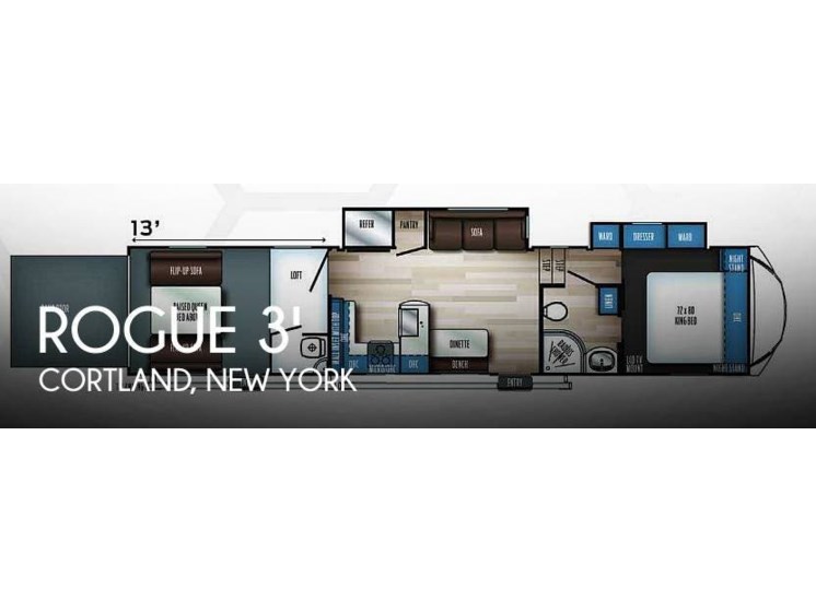 Email now about this 2023 Forest River Rogue Armored 371A13! Used 2023 Forest River Rogue Armored 371A13 available in Cortland, New York