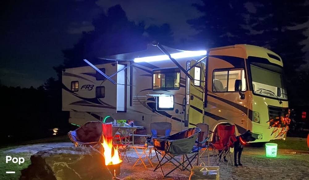 Call now about this 2018 Forest River FR3 32DS! 2018 Forest River FR3 32DS - Used Class A For Sale by Pop RVs in Whitman, Massachusetts features Air Conditioning, Leveling Jacks, Awning, Generator, Slideout