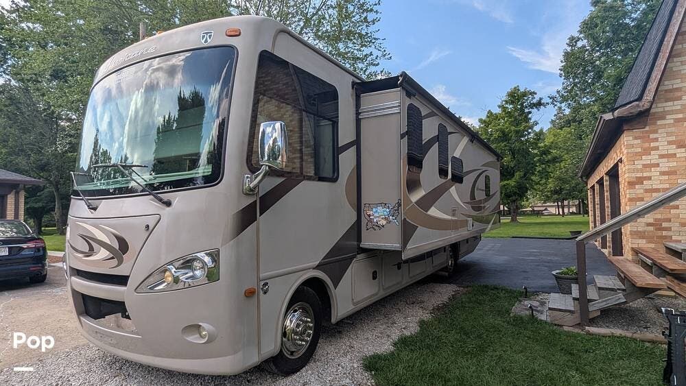 Call now about this 2016 Thor Motor Coach Hurricane 32N! 2016 Thor Motor Coach Hurricane 32N - Used Class A For Sale by Pop RVs in Mooresville, Indiana features Leveling Jacks, Slideout, Air Conditioning, Generator, Awning