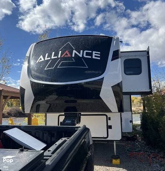 Call now about this 2023 Alliance RV Valor 36A15! 2023 Alliance RV Valor 36A15 - Used Toy Hauler For Sale by Pop RVs in Eagle, Colorado features Air Conditioning, Generator, Slideout, Awning