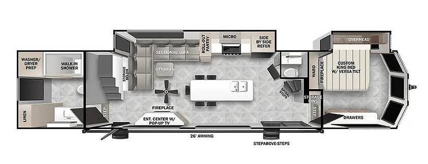 Call now about this 2024 Forest River Salem Grand Villa 44VIEW! 2024 Forest River Salem Grand Villa 44VIEW - Used Travel Trailer For Sale by Pop RVs in Bloomfield, Indiana features Slideout, Awning, Leveling Jacks, Air Conditioning