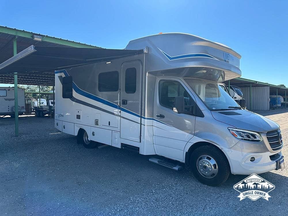 Call now about this 2022 Renegade Vienna 25VFWC! 2022 Renegade Vienna 25VFWC - Used Class C For Sale by Pop RVs in Cypress, Texas features Awning, Slideout, Air Conditioning, Leveling Jacks, Generator