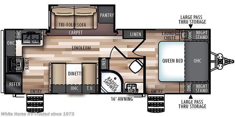 Call now about this 2019 Forest River Salem Hemisphere Lite 24RKHL Rear Kitchen, Sofa/Bed Slide! Floorplan of 2019 Forest River Salem Hemisphere Lite 24RKHL Rear Kitchen, Sofa/Bed Slide