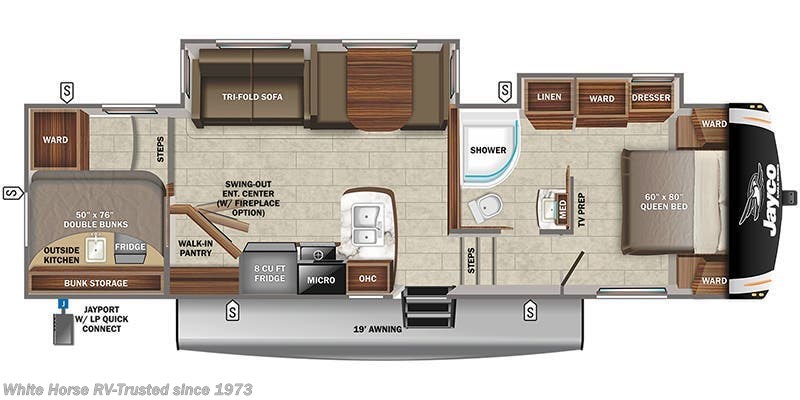 Contact us now about this 2022 Jayco Eagle HT 29.5BHDS! Floorplan of 2022 Jayco Eagle HT 29.5BHDS