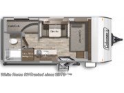 Call now about this 2023 Dutchmen Coleman 17B Front East-West Bed, Bunk Beds, Rear Bath! Floorplan of 2023 Dutchmen Coleman 17B Front East-West Bed, Bunk Beds, Rear Bath