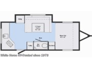 Call now about this 2018 Winnebago Minnie Drop 1790 U-Dinette Slide, Queen Bed! Floorplan of 2018 Winnebago Minnie Drop 1790 U-Dinette Slide, Queen Bed