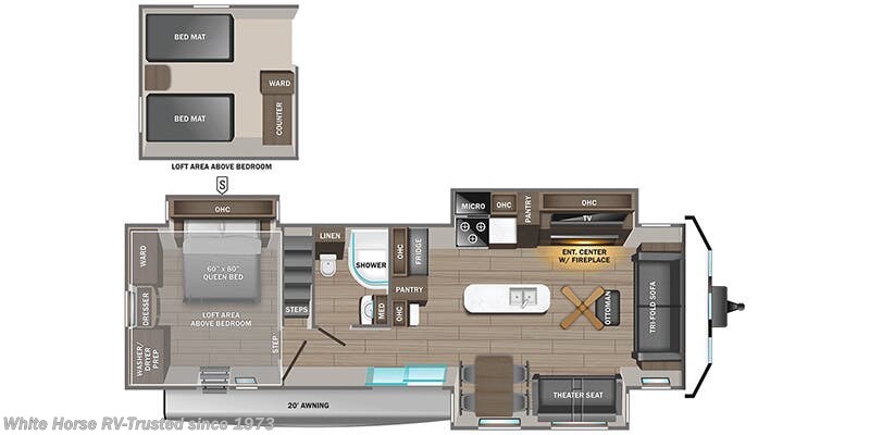 Call now about this 2025 Jayco Jay Flight Bungalow 40LOFT! Floorplan of 2025 Jayco Jay Flight Bungalow 40LOFT