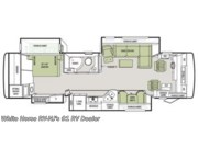 Call now about this 2013 Tiffin Allegro Red 33 AA Quad Slide, Rear East-West King Bedroom! Floorplan of 2013 Tiffin Allegro Red 33 AA Quad Slide, Rear East-West King Bedroom