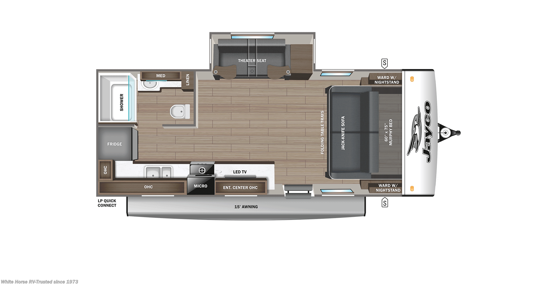Call now about this 2026 Jayco Jay Feather 19MRK! 2026 Jayco Jay Feather 19MRK - New Travel Trailer For Sale by White Horse RV Center in Williamstown, New Jersey features U-Shaped Dinette, Air Conditioning, Murphy Bed, Slideout, Bunk Beds