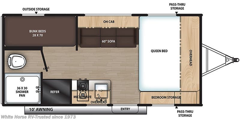 Call now about this 2023 Coachmen Catalina Summit Series 7 164BH East-West Queen, Bunk Beds! Floorplan of 2023 Coachmen Catalina Summit Series 7 164BH East-West Queen, Bunk Beds