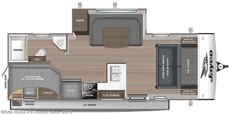 Call now about this 2026 Jayco Jay Feather 21MBH! Floorplan of 2026 Jayco Jay Feather 21MBH