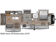 Call now about this 2026 Jayco Eagle 355MBQS 2-BdRM Front King, Mid Bunk! Floorplan of 2026 Jayco Eagle 355MBQS 2-BdRM Front King, Mid Bunk