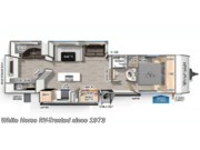 Call now about this 2026 Forest River Cherokee Wolf Den 304SR 2-BdRM Triple Slide, Rear Bunkhouse! Floorplan of 2026 Forest River Cherokee Wolf Den 304SR 2-BdRM Triple Slide, Rear Bunkhouse