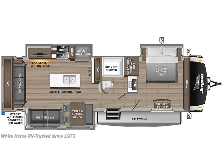 Email now about this 2026 Jayco Eagle HT 294CKBS Island Kitchen Triple Slide! Floorplan of 2026 Jayco Eagle HT 294CKBS Island Kitchen Triple Slide