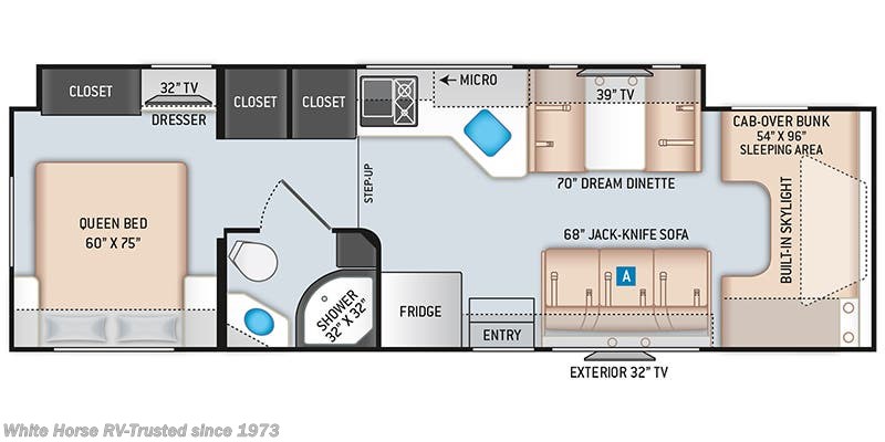 Call now about this 2023 Thor Motor Coach Quantum WS31! Floorplan of 2023 Thor Motor Coach Quantum WS31