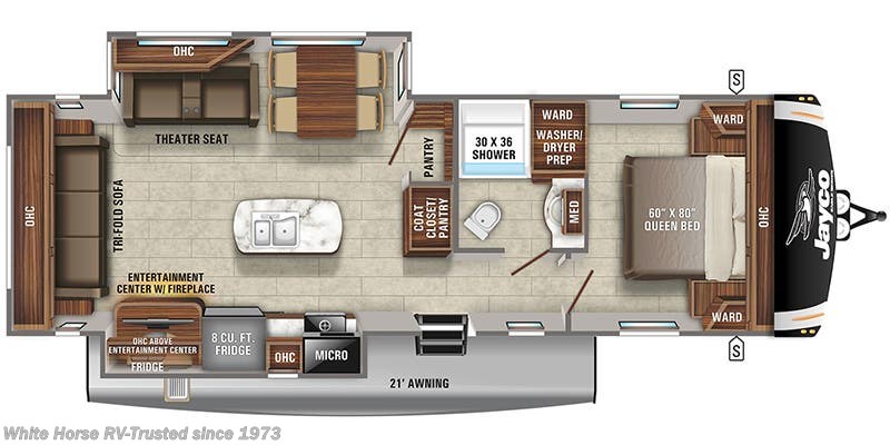 Call now about this 2021 Jayco Eagle HT 280RSOK! Floorplan of 2021 Jayco Eagle HT 280RSOK