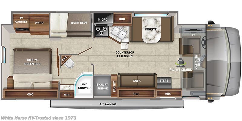 Call now about this 2022 Jayco Greyhawk 31F! Floorplan of 2022 Jayco Greyhawk 31F