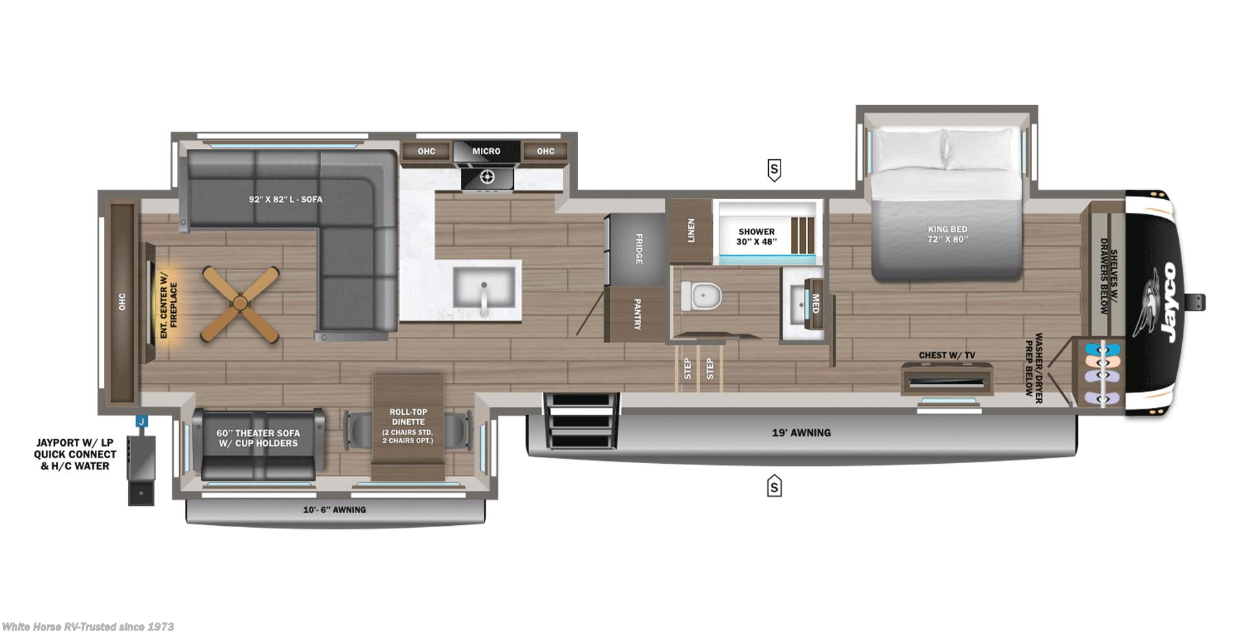 Call now about this 2026 Jayco Eagle 335LSTS! Floorplan of 2026 Jayco Eagle 335LSTS