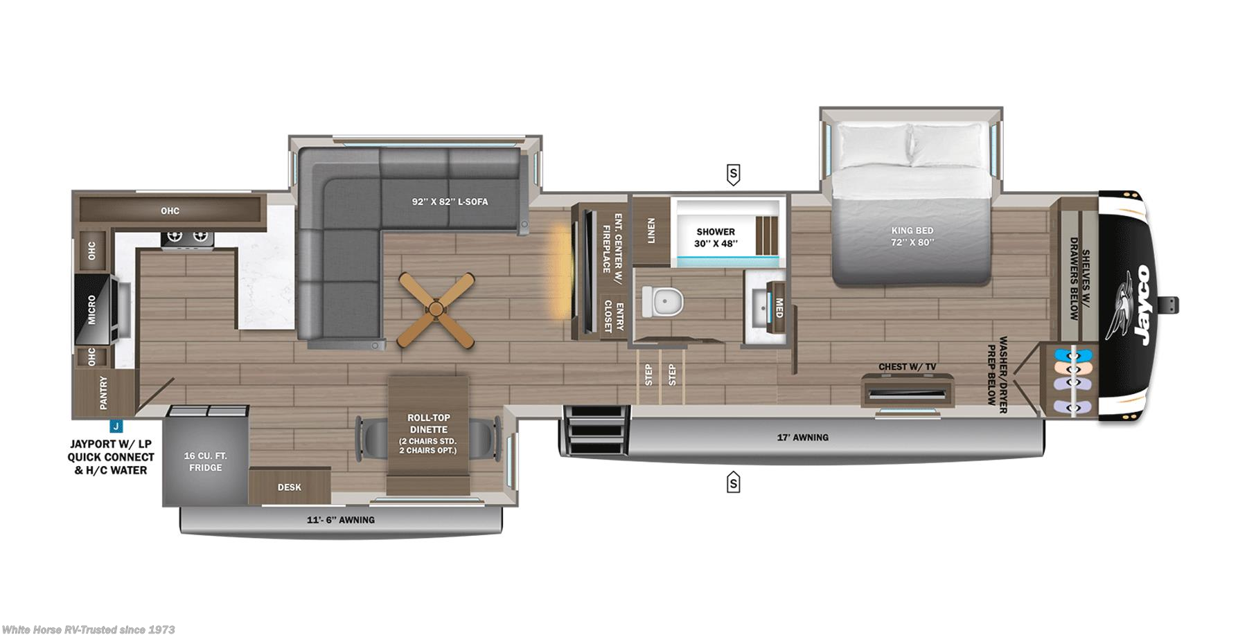 Call now about this 2026 Jayco Eagle 365UKTS! Floorplan of 2026 Jayco Eagle 365UKTS