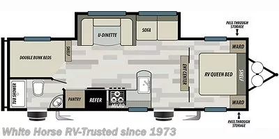 Call now about this 2020 Forest River Wildwood X-Lite 263BHXL! 2020 Forest River Wildwood X-Lite 263BHXL - Used Travel Trailer For Sale by White Horse RV Center in Williamstown, New Jersey features Overhead Cabinetry, Slideout, Bunk Beds, Microwave, Refrigerator