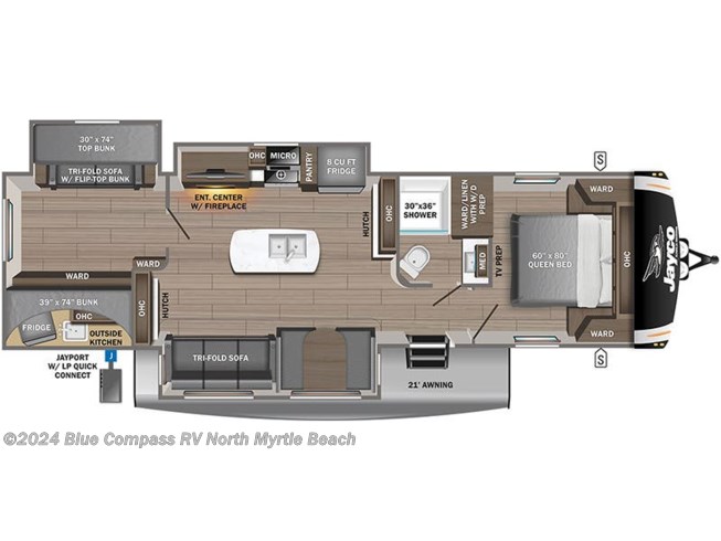 2023 Jayco Eagle HT 312BHOK floorplan image