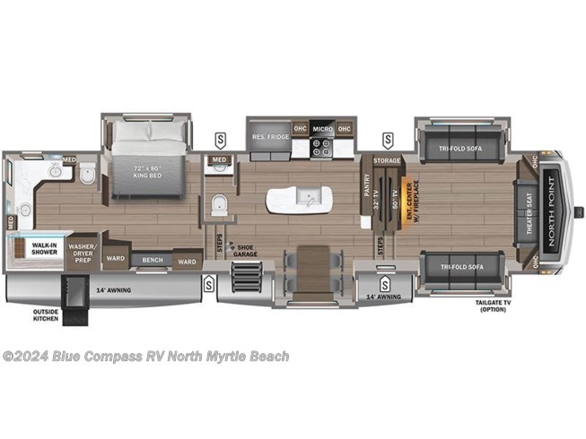 2024 Jayco North Point 382FLRB floorplan image