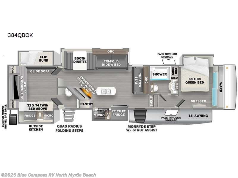 Call now about this 2022 Forest River Sierra Luxury 384QBOK! 2022 Forest River Sierra Luxury 384QBOK - Used Fifth Wheel For Sale by Blue Compass RV North Myrtle Beach in Longs, South Carolina features Slideout