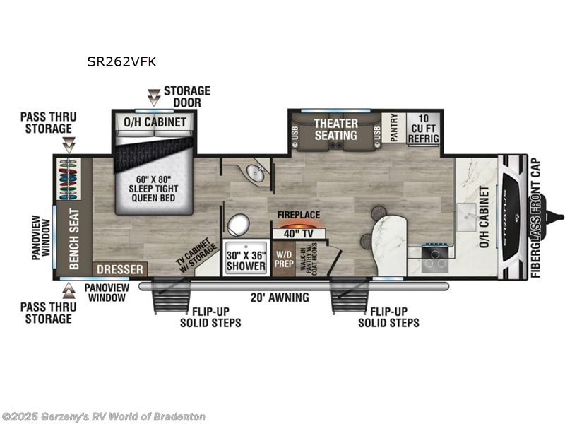 Call now about this 2025 Venture RV Stratus SR262VFK! 2025 Venture RV Stratus SR262VFK - New Travel Trailer For Sale by Gerzeny's RV World of Bradenton in Bradenton, Florida features Slideout