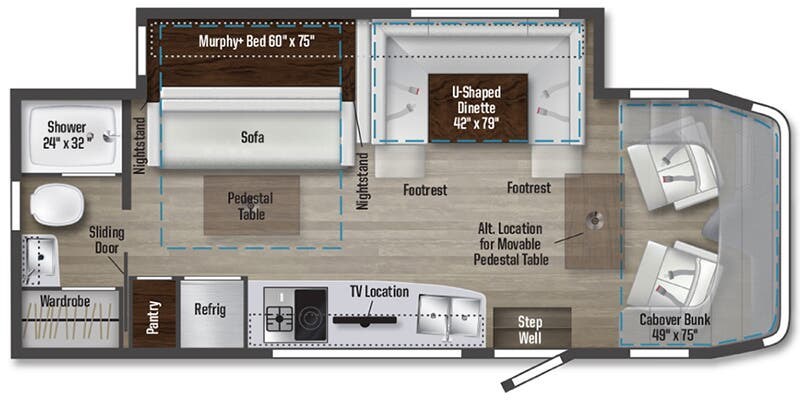 Floorplan of 2025 Winnebago View 24D