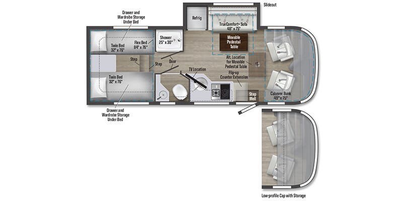 Floorplan of 2026 Winnebago View 24R RWD