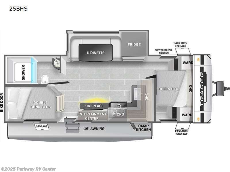 Call now about this 2023 Prime Time Tracer 25BHS! 2023 Prime Time Tracer 25BHS - Used Travel Trailer For Sale by Parkway RV Center in Ringgold, Georgia features Slideout