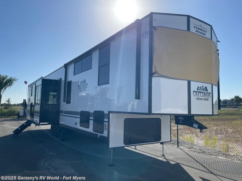 Email now about this 2026 Forest River Cedar Creek Cottage Fifth Wheels 412FWC! New 2026 Forest River Cedar Creek Cottage Fifth Wheels 412FWC available in Fort Myers, Florida
