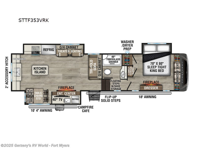 Call now about this 2026 Venture RV SportTrek Touring Edition STTF353VRK! 2026 Venture RV SportTrek Touring Edition STTF353VRK - New Fifth Wheel For Sale by Gerzeny's RV World - Fort Myers in Fort Myers, Florida features Slideout