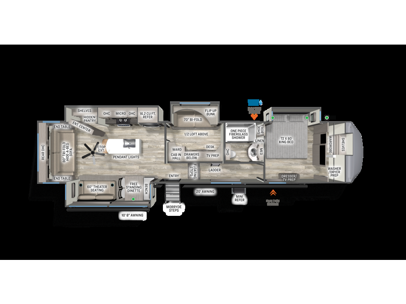 Call now about this 2026 Forest River Sandpiper 4003MB! 2026 Forest River Sandpiper 4003MB - New Fifth Wheel For Sale by RV Dynasty in Bunker Hill, Indiana features Slideout