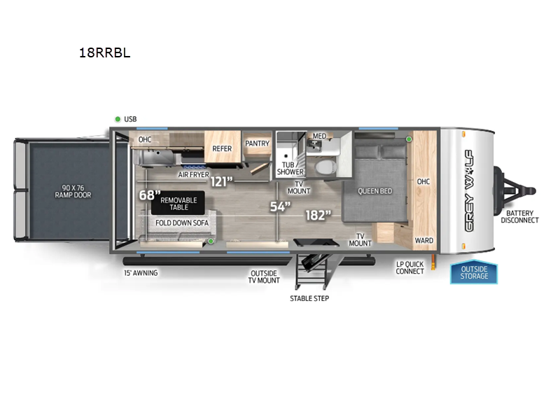 Call now about this 2025 Forest River Cherokee Grey Wolf Black Label 18RRBL! 2025 Forest River Cherokee Grey Wolf Black Label 18RRBL - New Toy Hauler For Sale by RV Dynasty in Bunker Hill, Indiana
