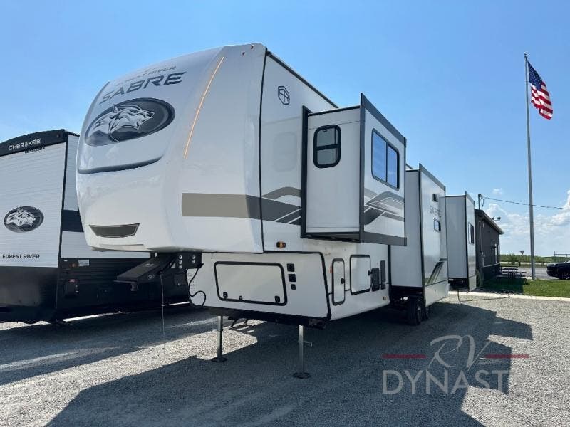 Contact us now about this 2026 Forest River Sabre 37FLH! 2026 Sabre 37FLH by Forest River from RV Dynasty in Bunker Hill, Indiana