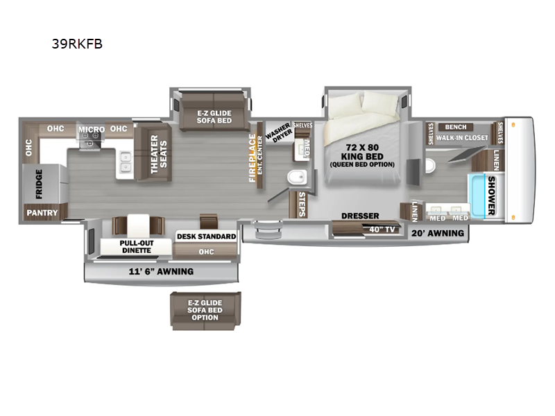 Call now about this 2025 Forest River RiverStone 39RKFB! 2025 Forest River RiverStone 39RKFB - New Fifth Wheel For Sale by RV Dynasty in Bunker Hill, Indiana features Slideout