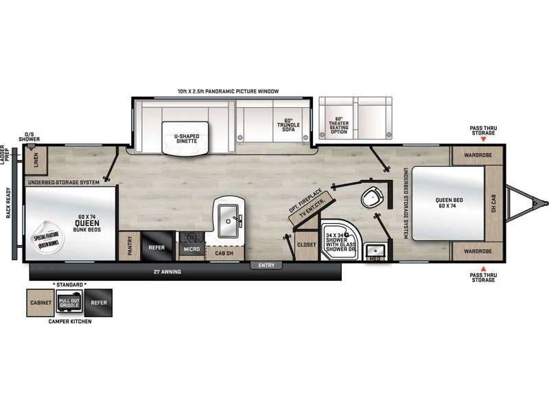 Call now about this 2026 Coachmen Catalina Legacy Edition 293TQBSCK! 2026 Coachmen Catalina Legacy Edition 293TQBSCK - New Travel Trailer For Sale by RV Dynasty in Bunker Hill, Indiana features Slideout