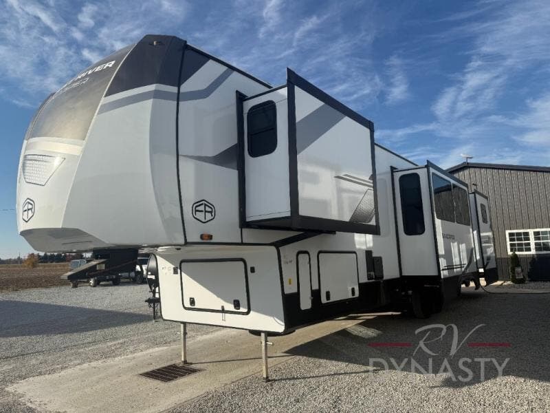 Contact us now about this 2026 Forest River Sandpiper 3844QUAD! 2026 Sandpiper 3844QUAD by Forest River from RV Dynasty in Bunker Hill, Indiana
