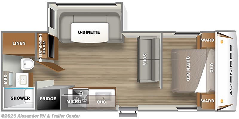 Floorplan of 2022 Prime Time Avenger 21RBS