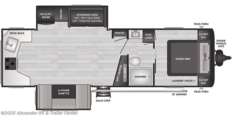 Floorplan of 2025 Keystone Hideout 28RKD