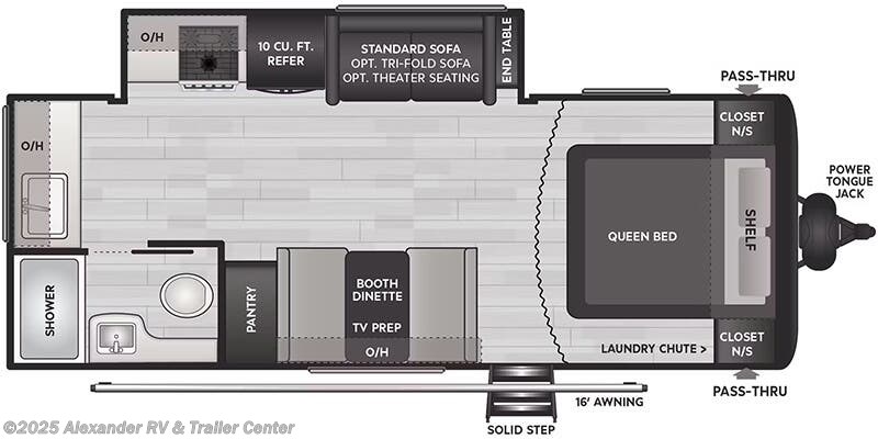 Floorplan of 2025 Keystone Hideout East 22MLS