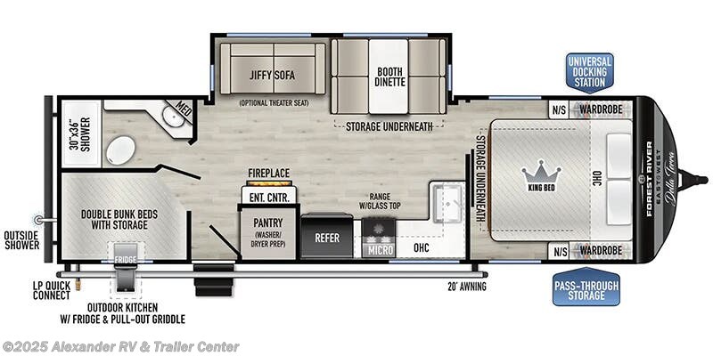 Floorplan of 2025 East to West Della Terra 262BH