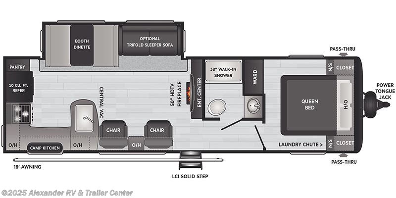 Floorplan of 2022 Keystone Hideout East 28RKS
